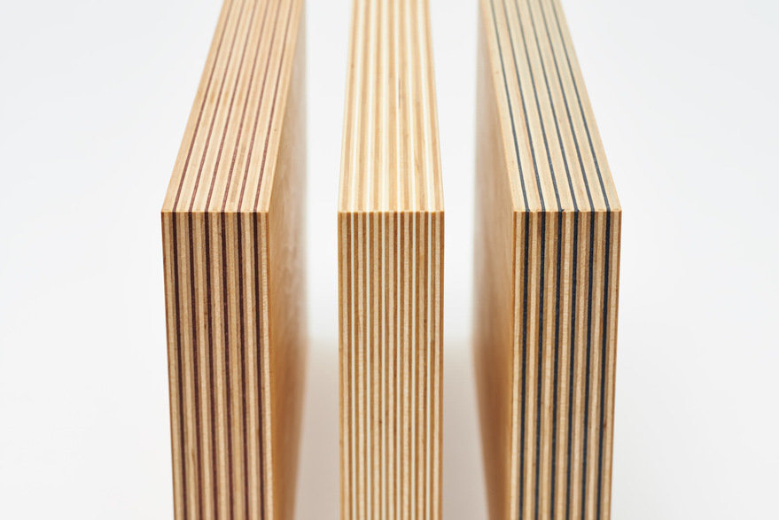 夾板將木材切成好幾片薄木片，依紋理方向直向、橫向交錯排列，再用黏著劑黏合、壓製而成。