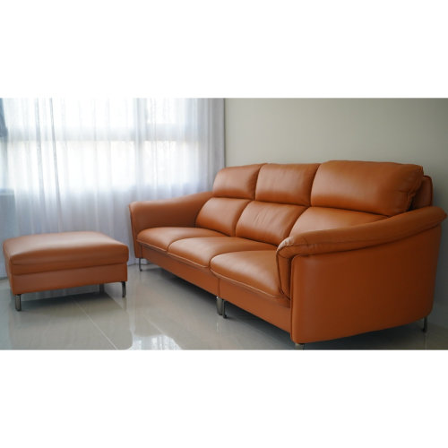 斗六吳寓 明久家具 嘉義家具推薦現代, Villa Capri Orange Leather Sofa